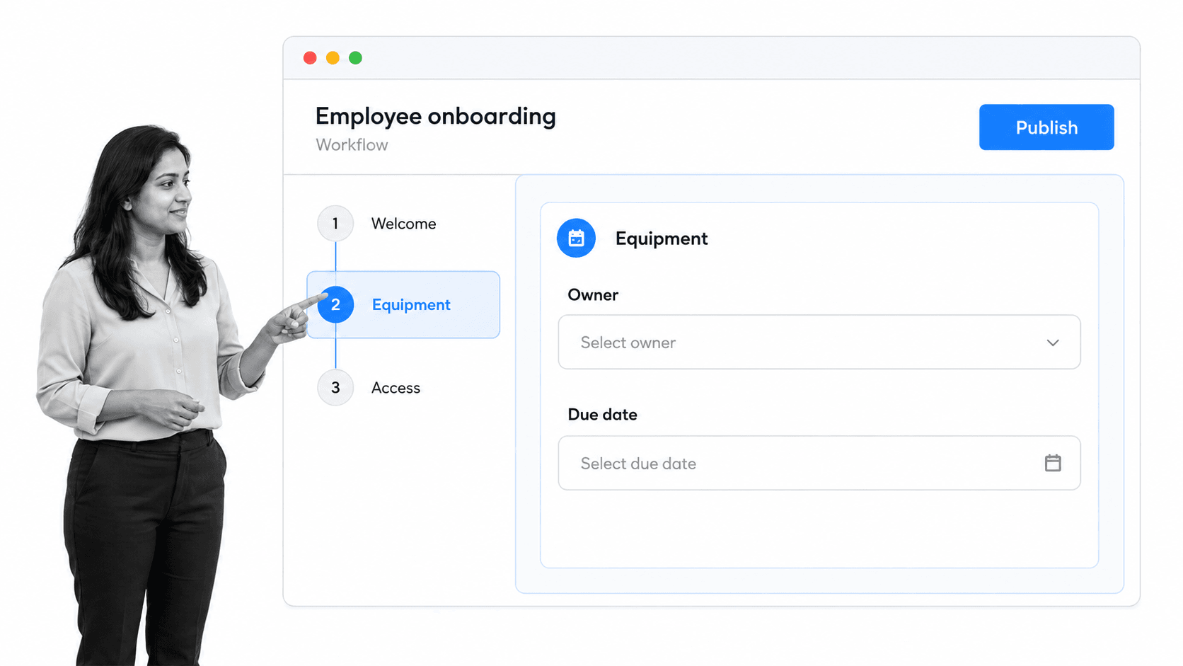 No-code workflow builder for employee onboarding