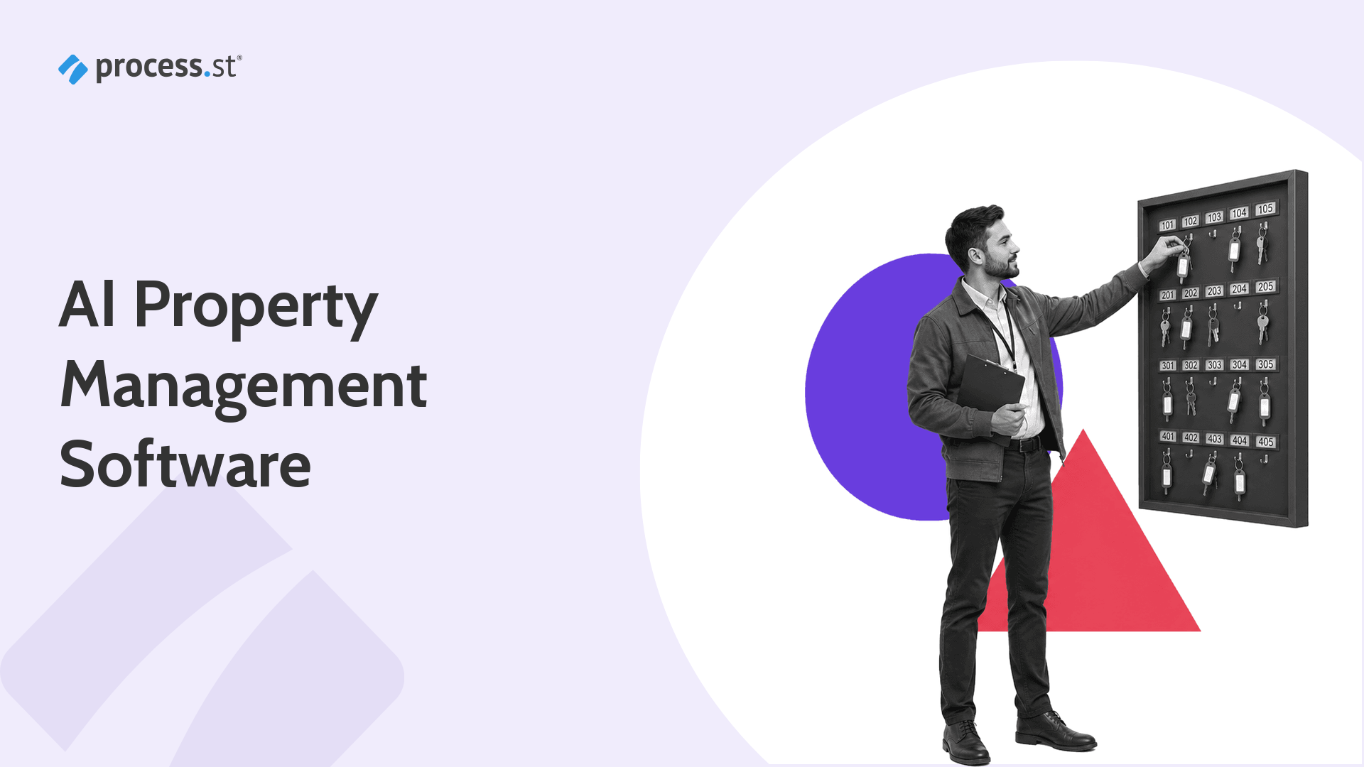 AI agent for property management, a property manager hanging a numbered key set on a unit key board