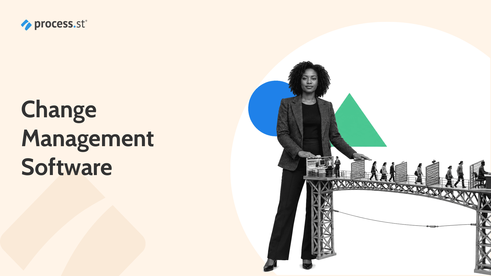 Change management process software coordinating an organizational rollout