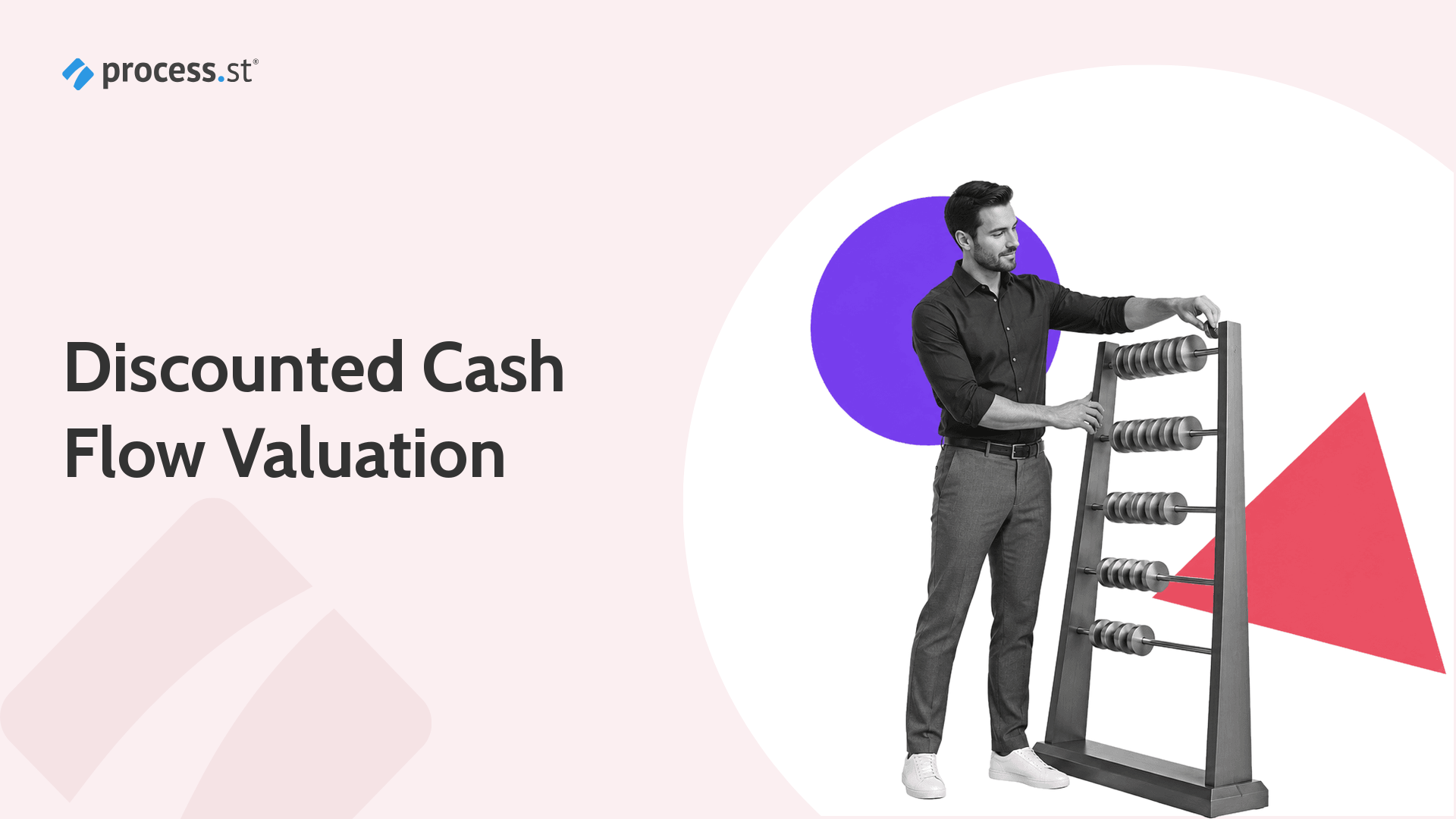 Financial analyst using a time-value abacus for discounted cash flow valuation