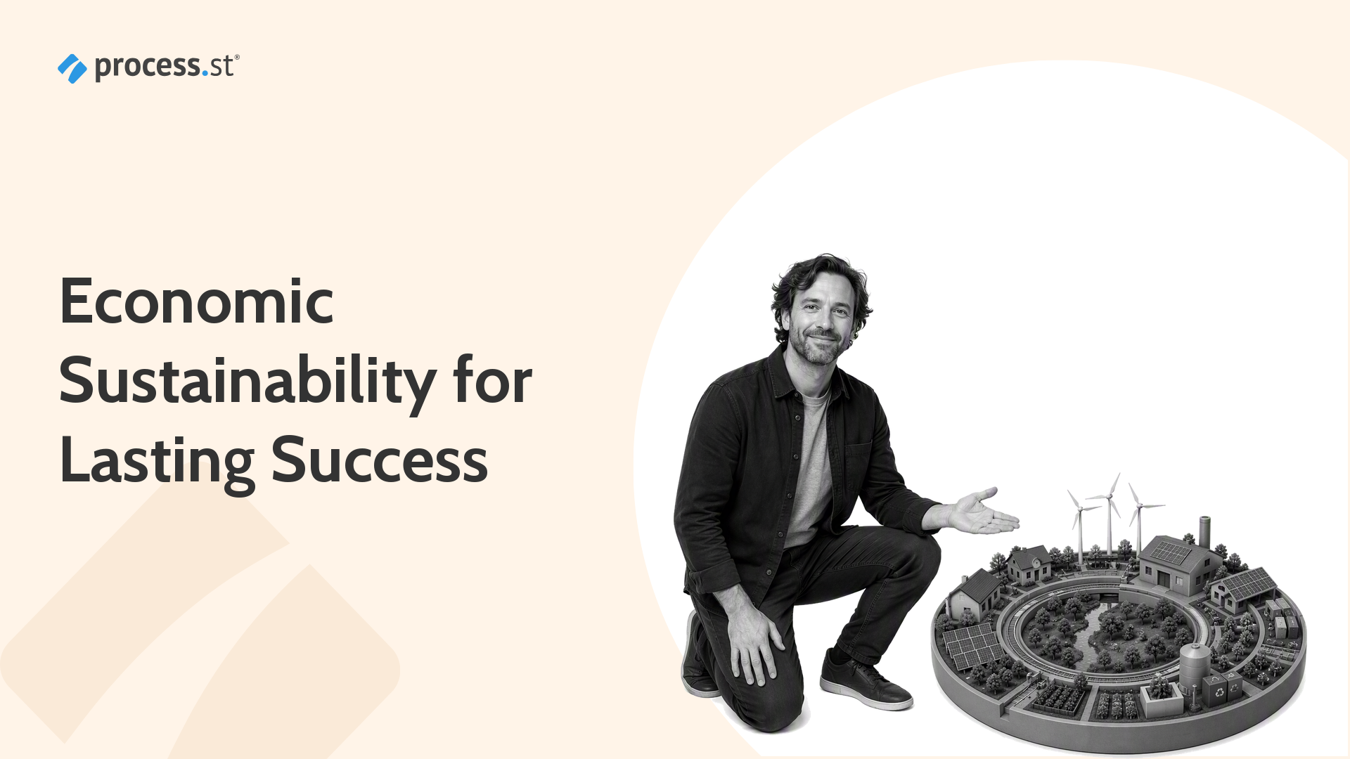 Sustainability operations leader presenting a closed-loop economic system model