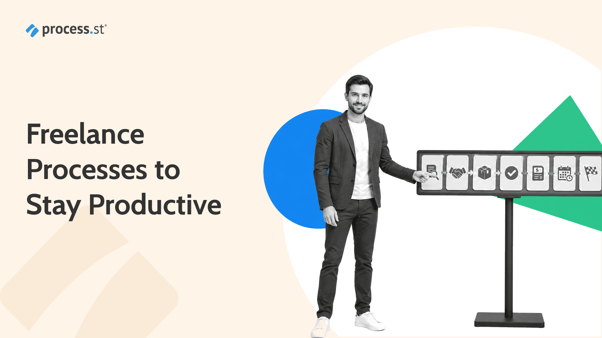 Freelancer presenting a documented client workflow to stay productive