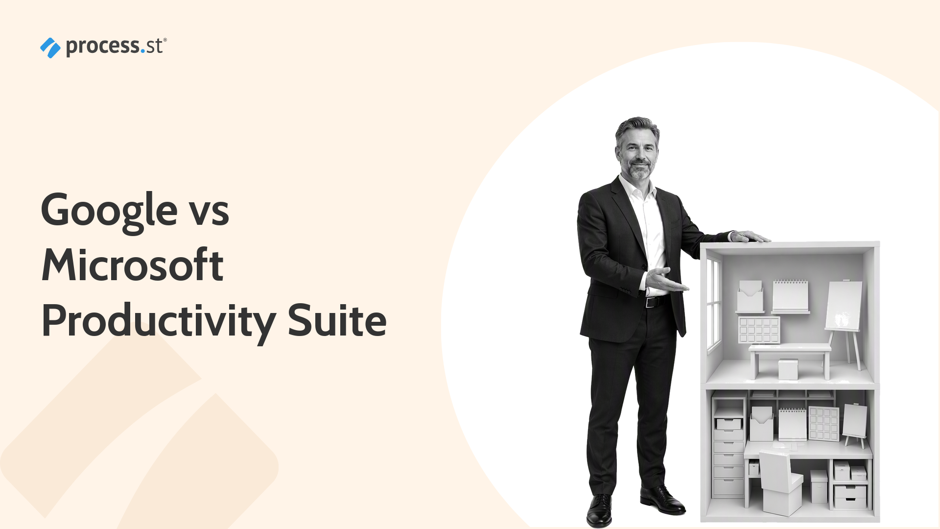 Business leader comparing Google Workspace and Microsoft 365 productivity suites