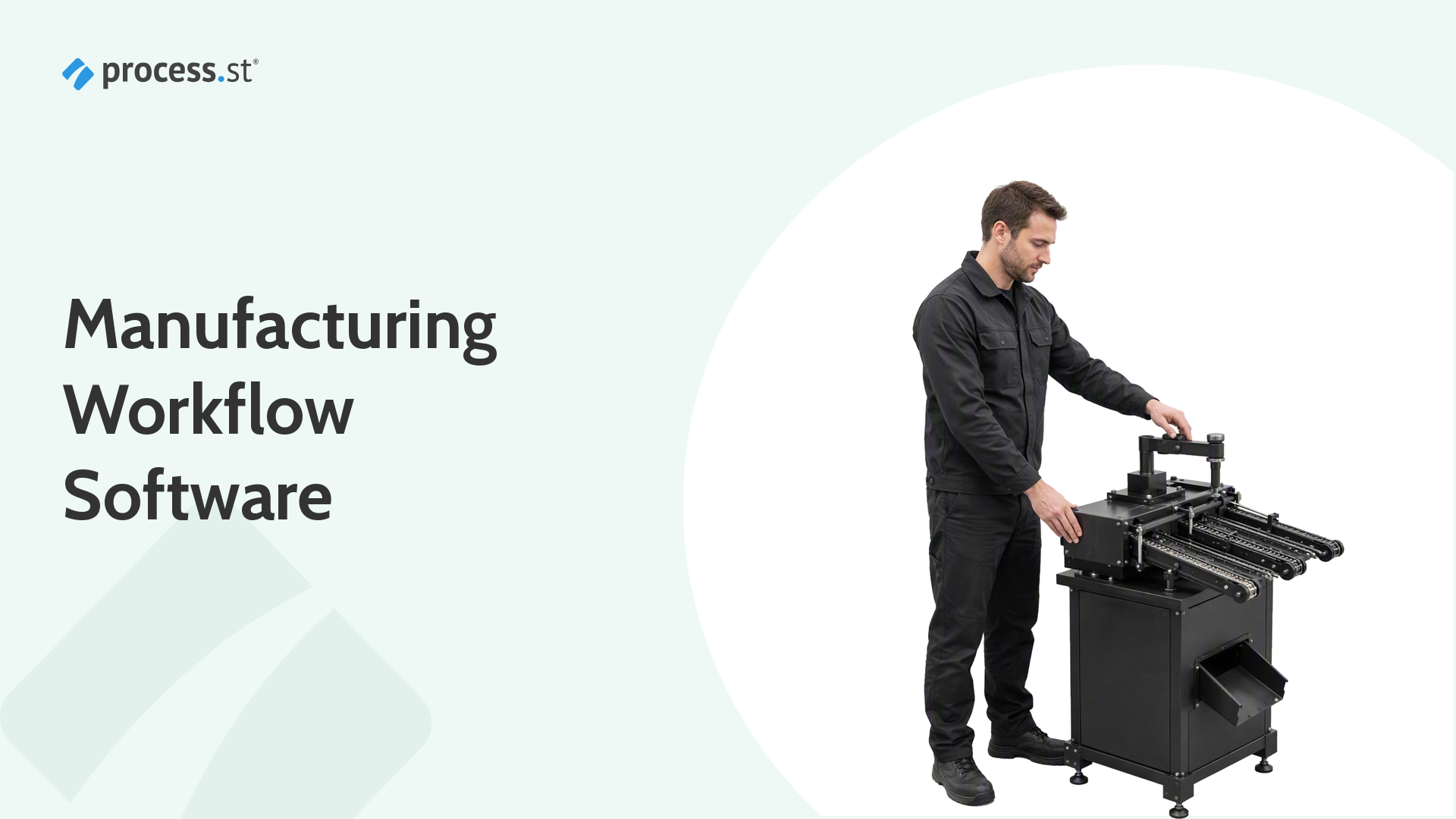 Manufacturing workflow engineer operating a compact factory job-routing machine