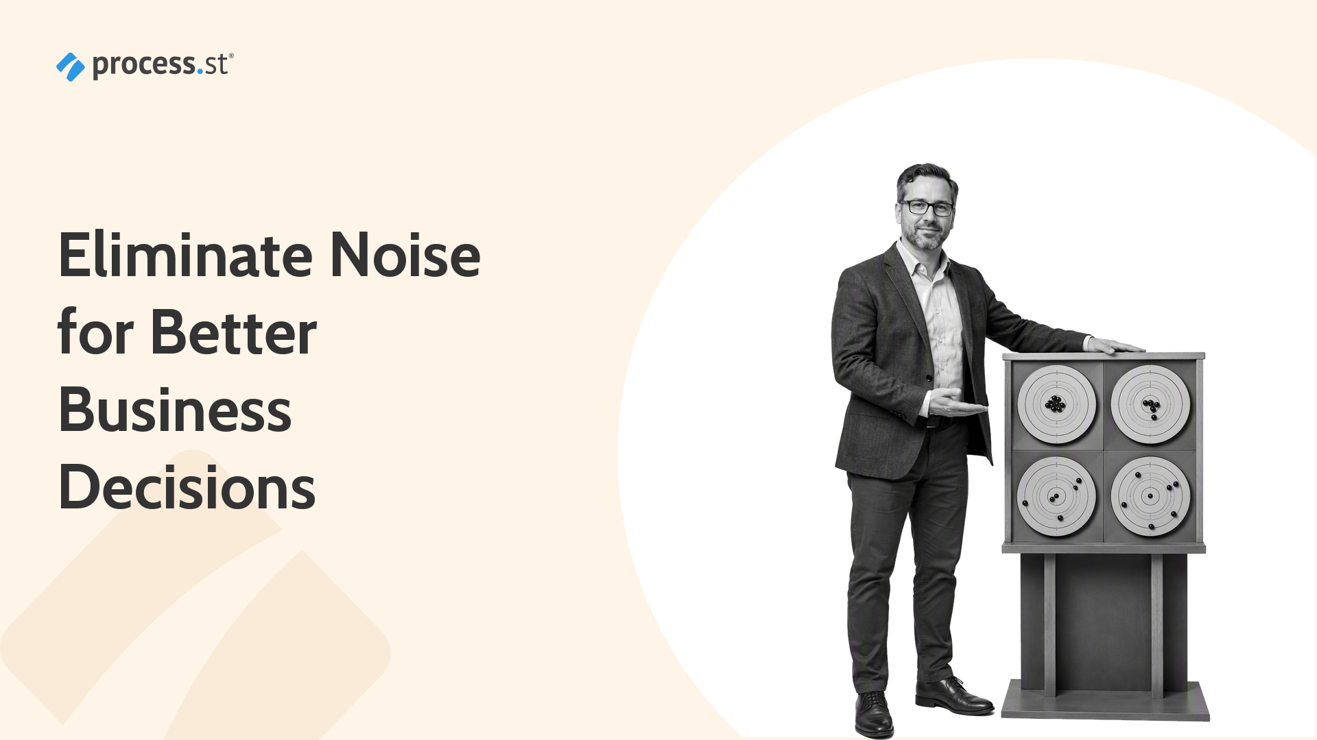 Decision scientist presenting four judgment targets that reveal bias and noise