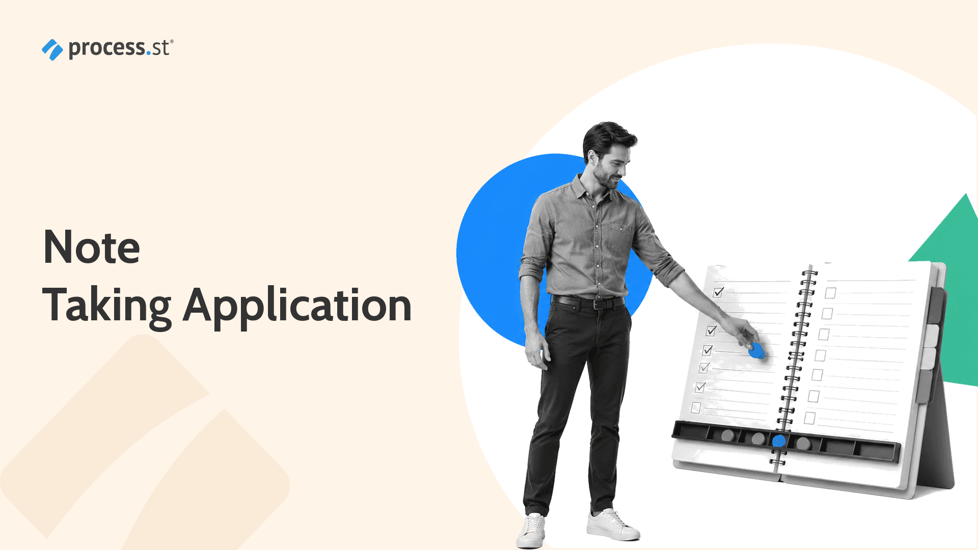 Note taking application guide with an operations manager sorting captured information