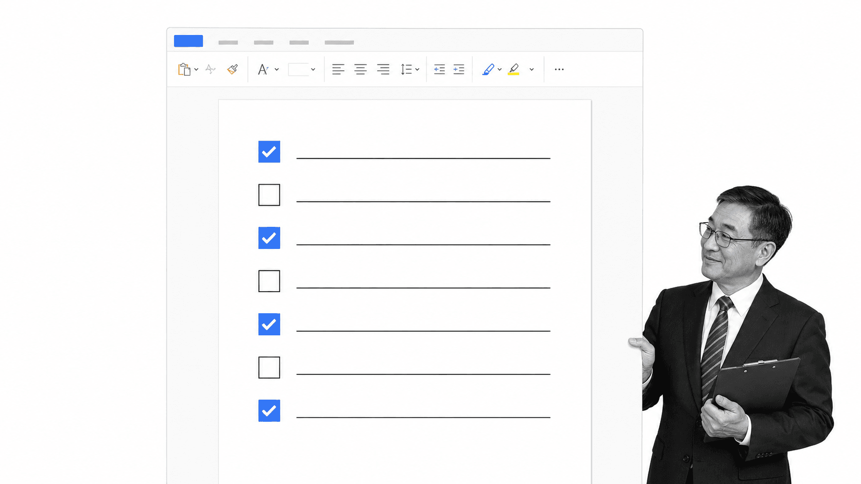 Printable Word checklist with checked and unchecked task rows