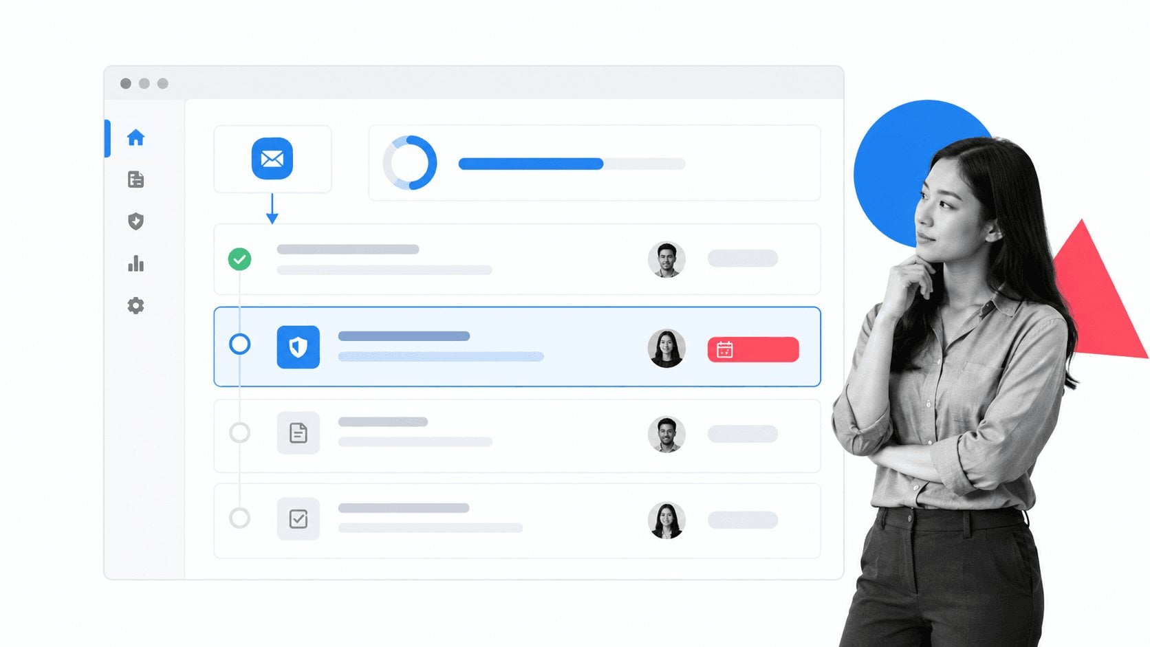 Process Street workflow run screen with an audit-review checklist task triggered by an incoming Claude Enterprise activity event