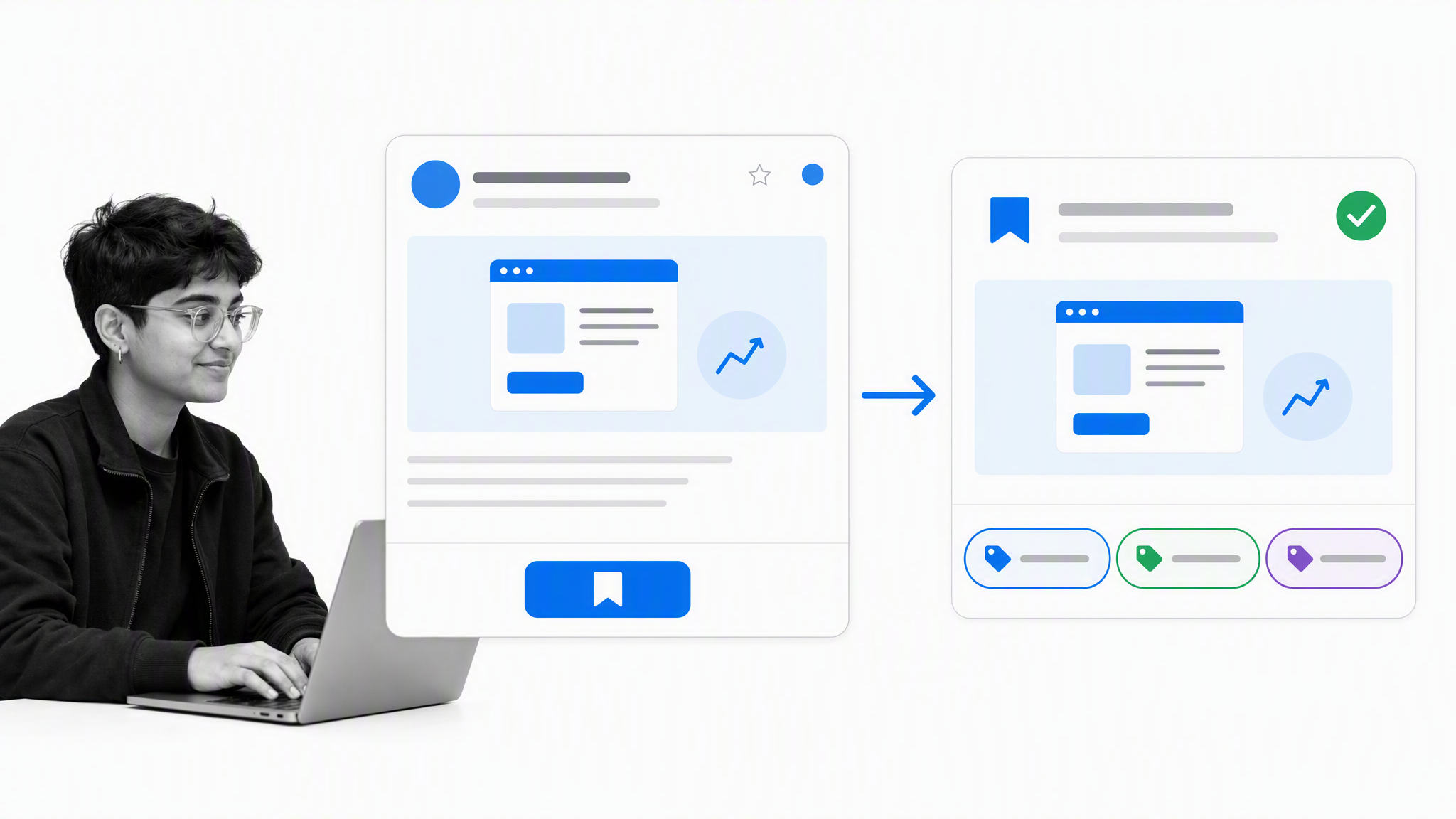Newsletter examples flowing into an organized copywriting swipe file