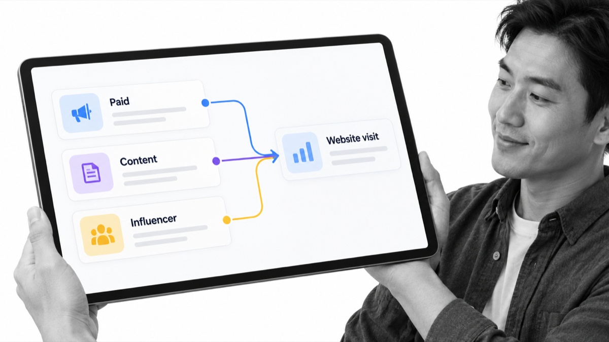 Awareness channels leading to a website visit
