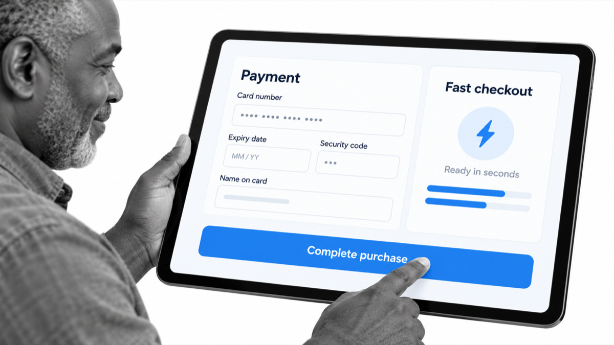 Low-friction checkout workflow with payment and completion steps