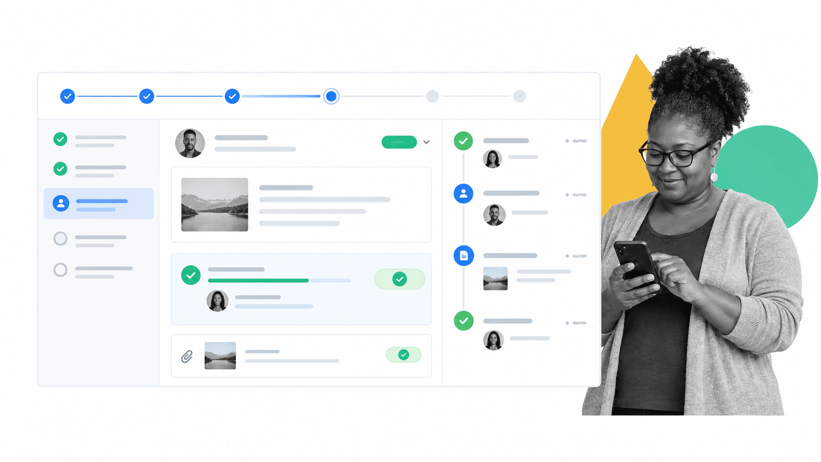 Content approval workflow with task ownership, progress, and evidence