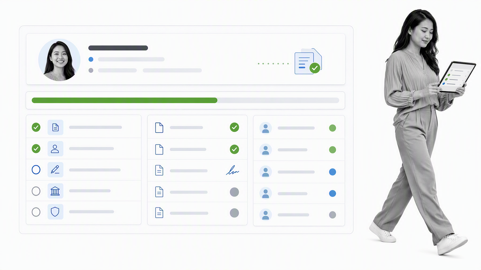 BambooHR onboarding dashboard with new-hire packet, signature status, tasks, and progress