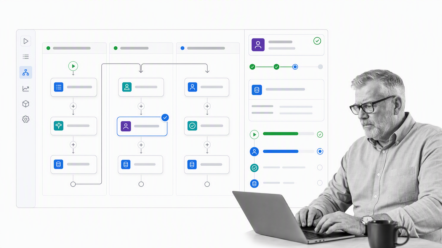 ServiceNow playbook with stages, approval activities, and a linked execution record