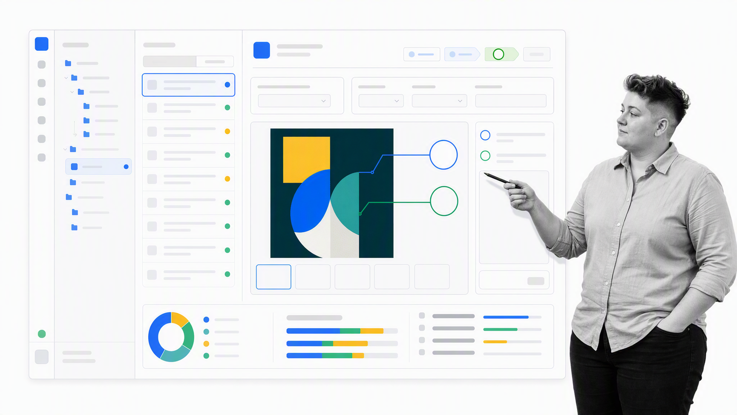 Wrike request workflow showing intake details, proofing comments, and review status