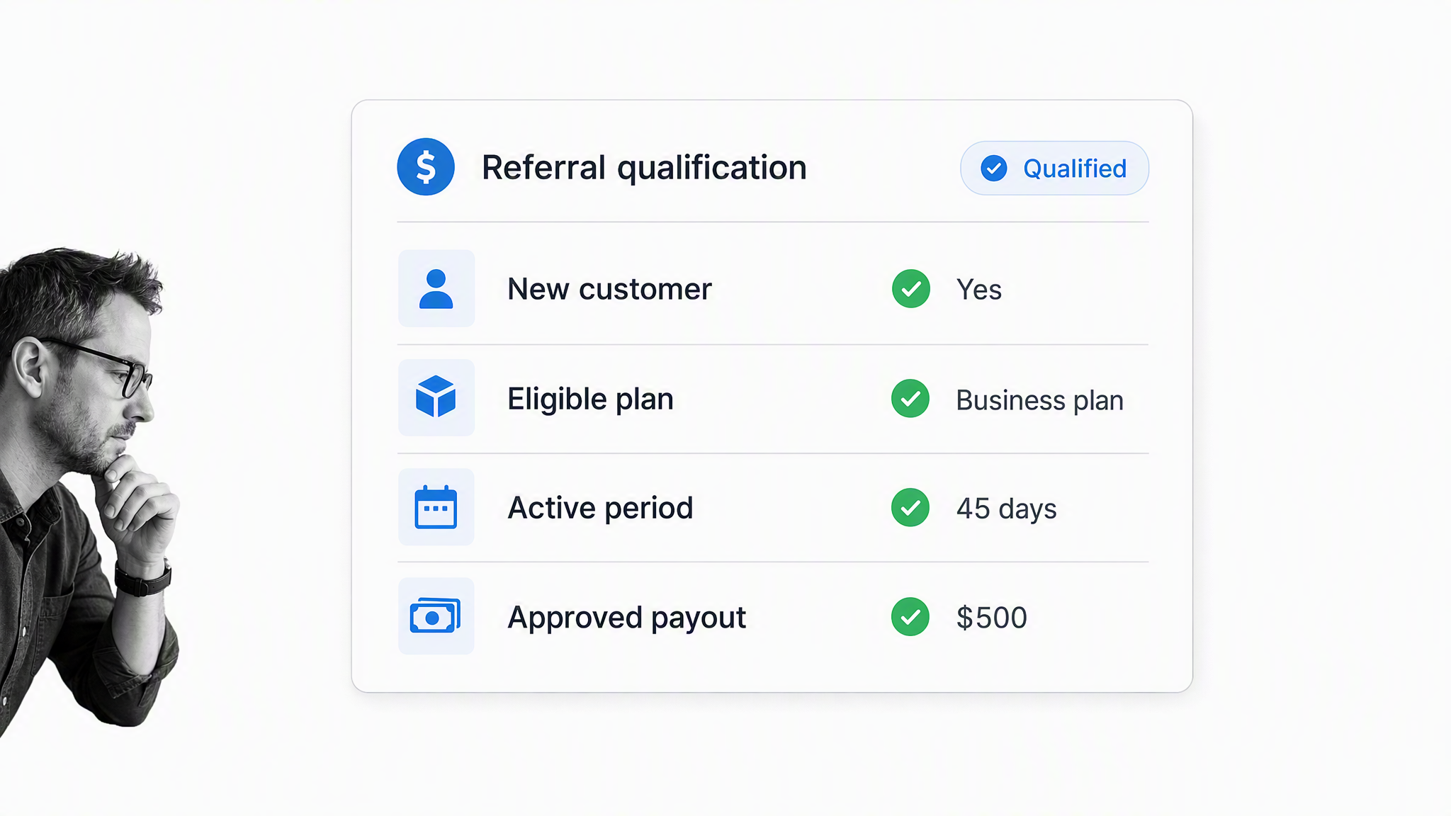 Referral program visual 3: Accounting referral qualification