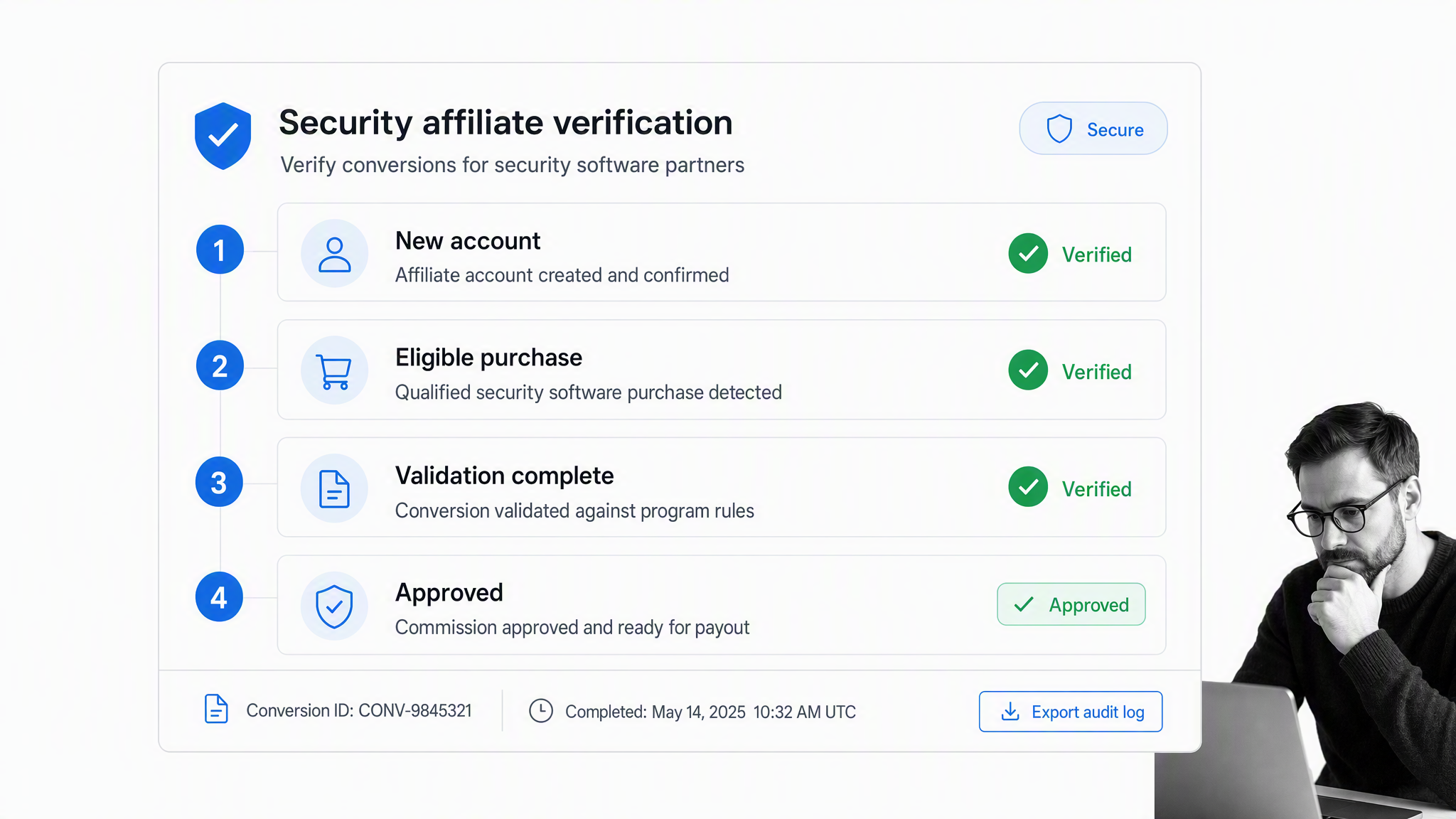 Referral program visual 18: Security affiliate verification