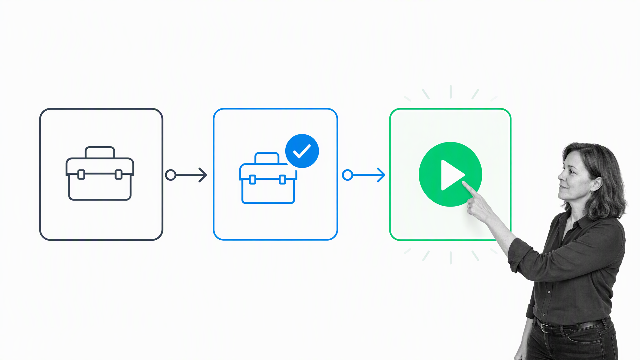 Operator using a minimum viable tool test to choose the first useful action