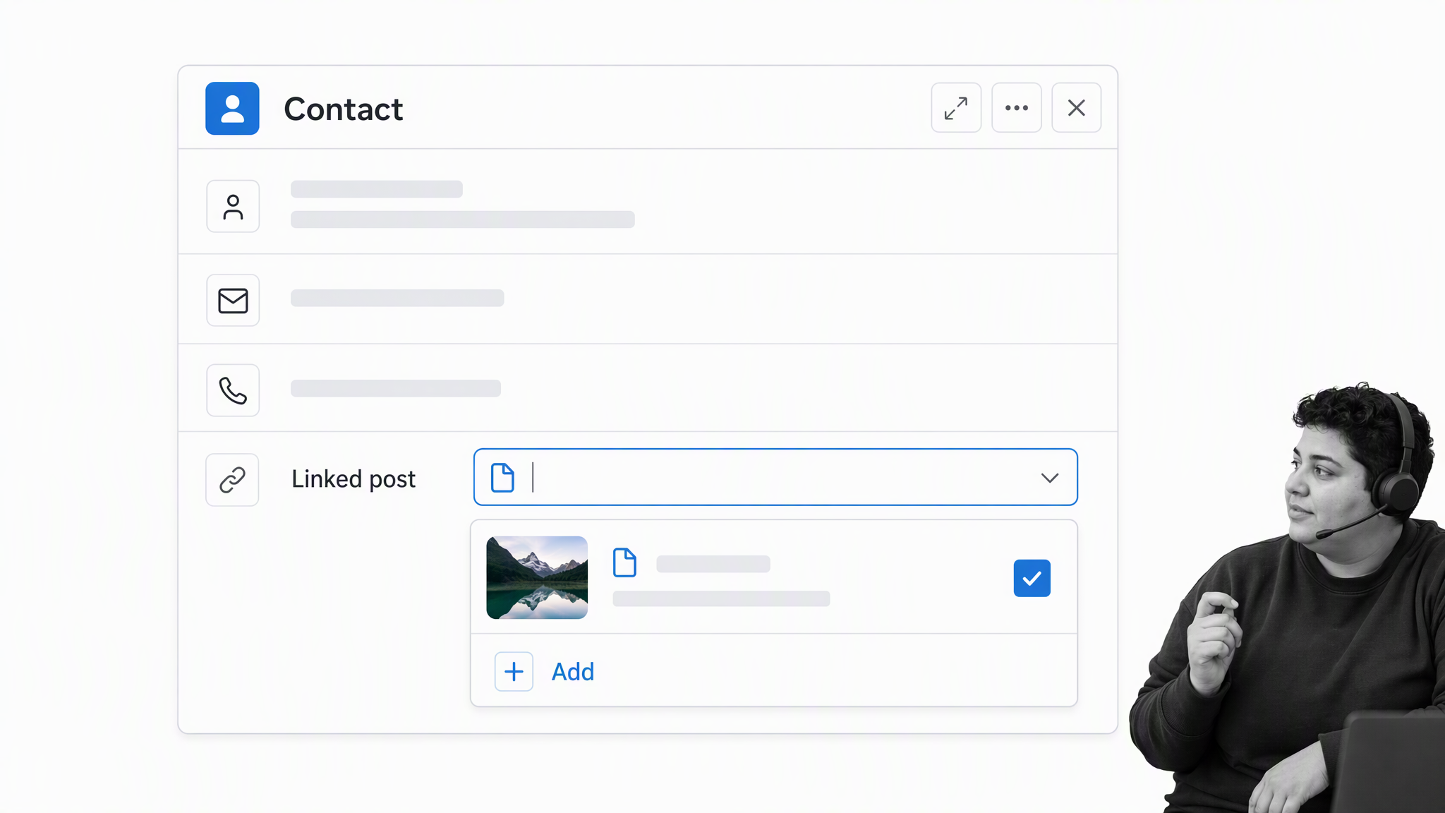 Contact linked to one post info record