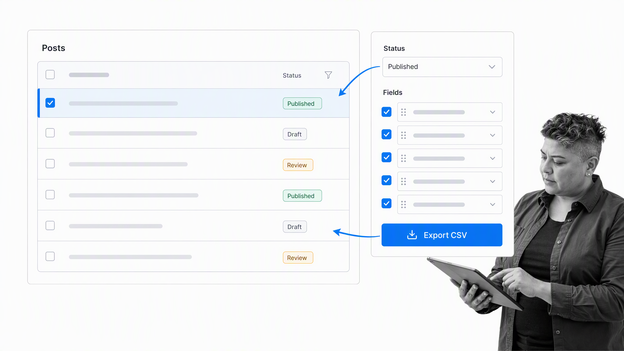 Published-post inventory prepared for csv export