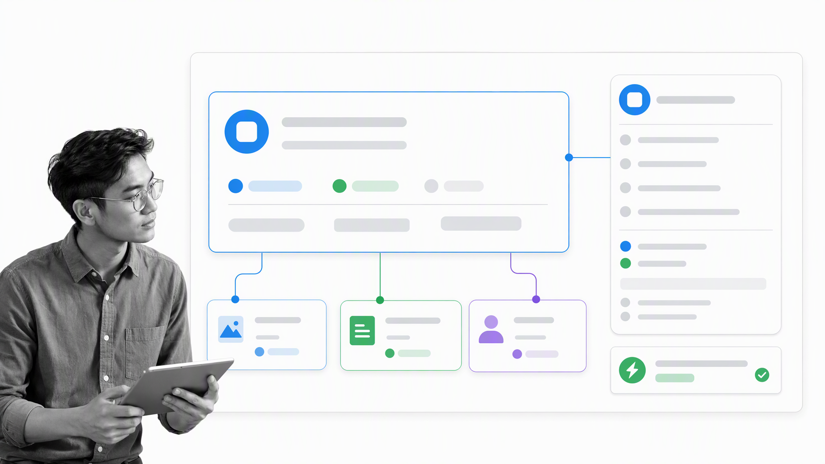 Airtable custom project interface with linked workflow records