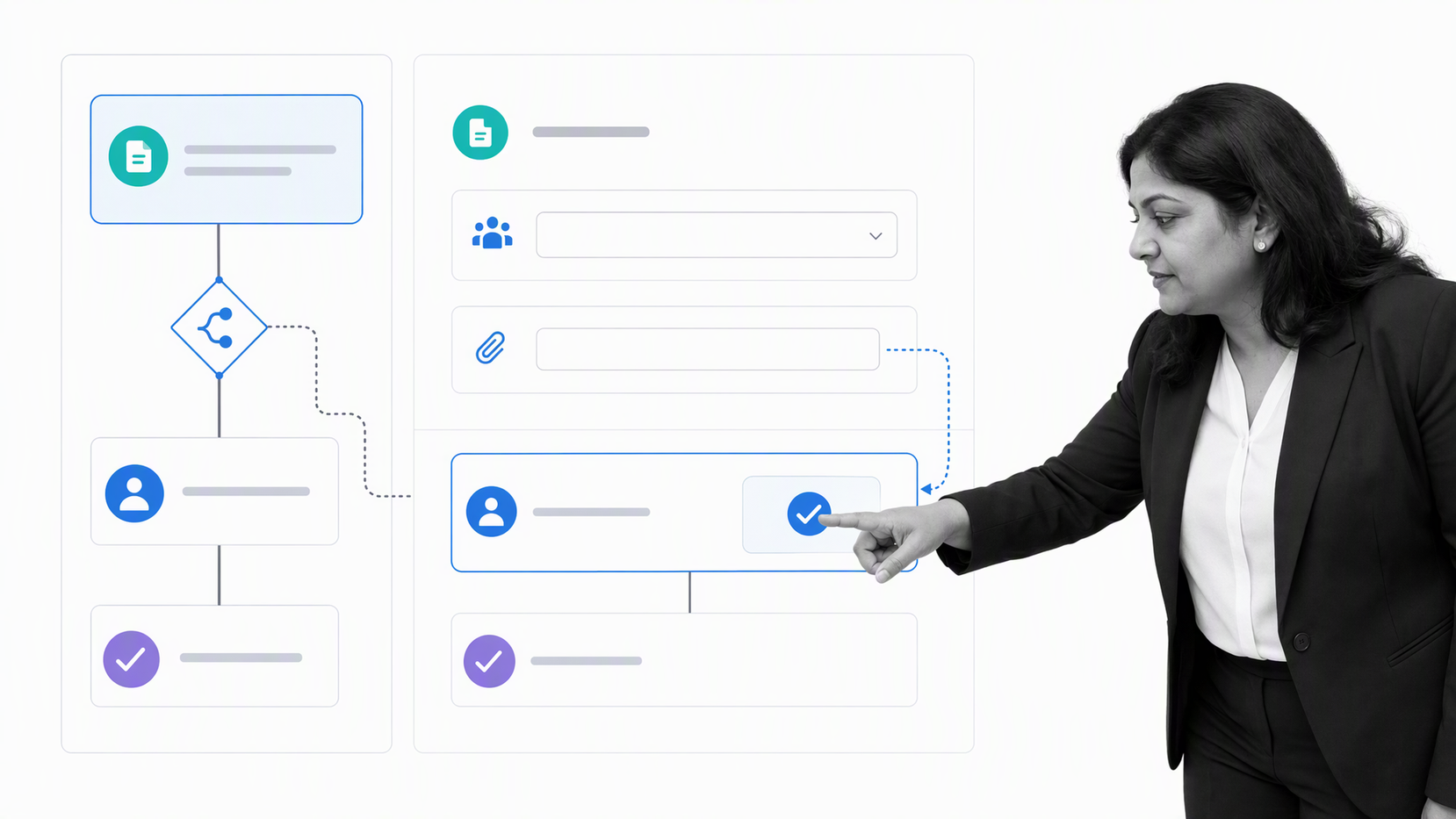 Process Street project workflow with intake, assigned tasks, and approval