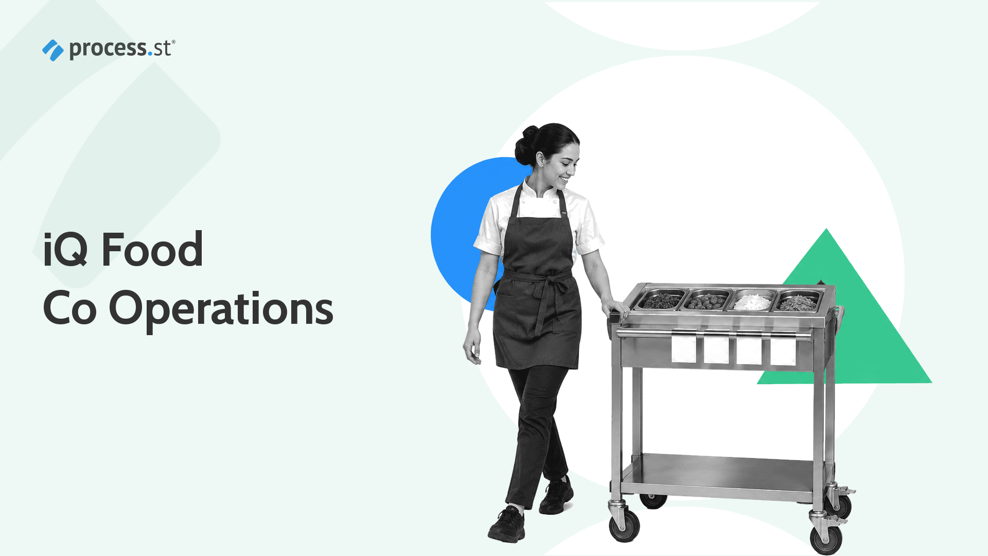 Restaurant operations leader guiding an organized commercial prep-line cart
