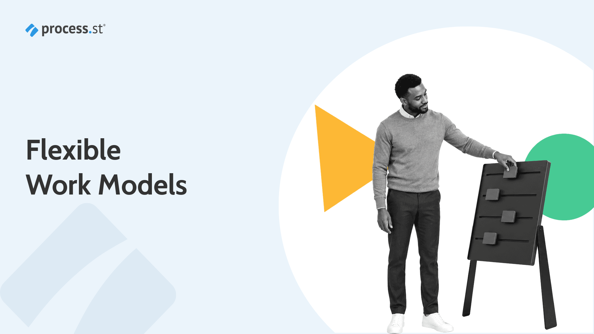 People operations leader reconfiguring a modular planning board for flexible work