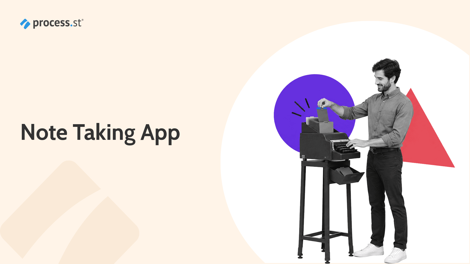 Note taking app guide with an operations manager sorting captured information