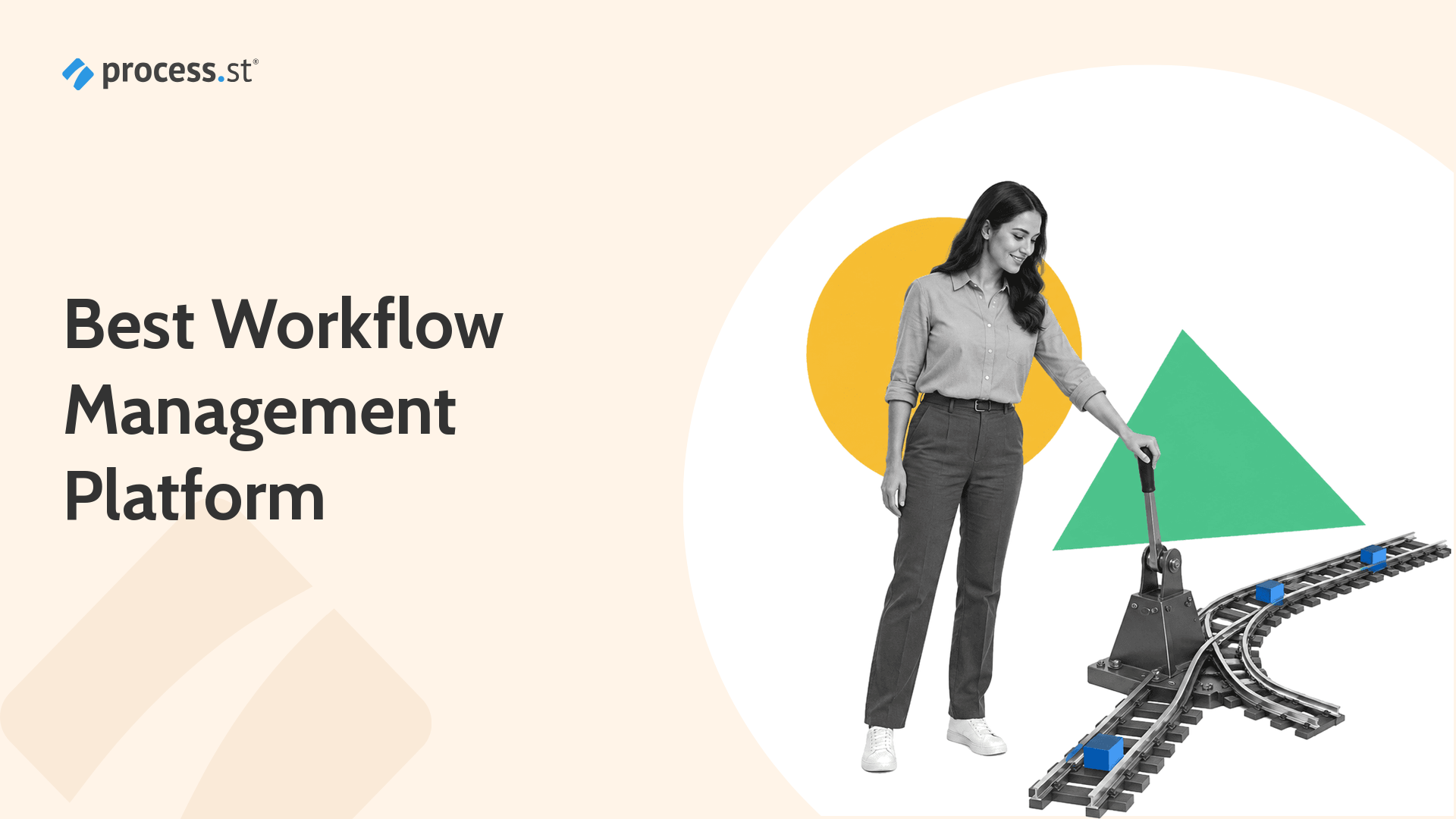 Operations workflow architect routing work through a mechanical rail switch