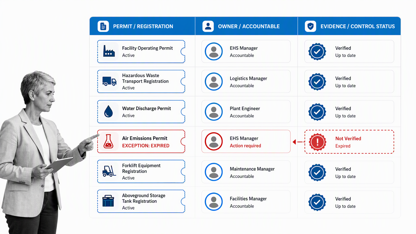Documented compliance workflow with licensing controls and approval evidence