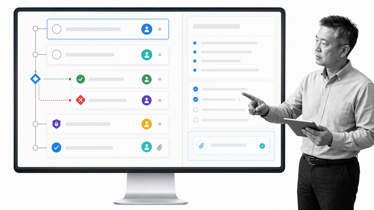 Governed employee task execution with instructions assignment approval and evidence