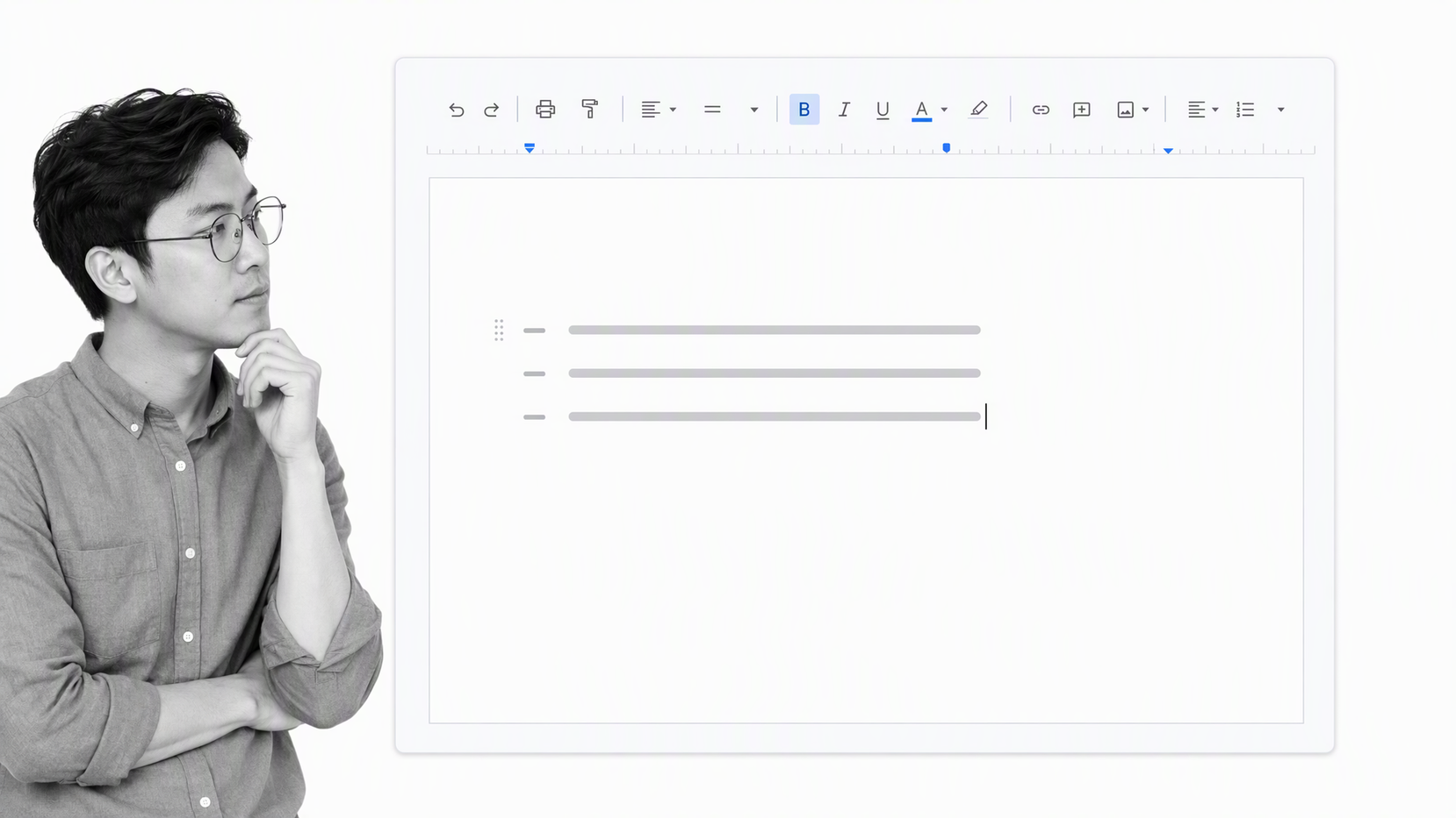 Creating a checklist by entering one task on each line