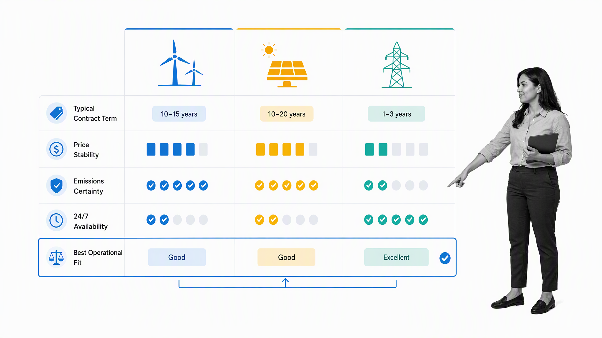 Renewable electricity procurement options compared