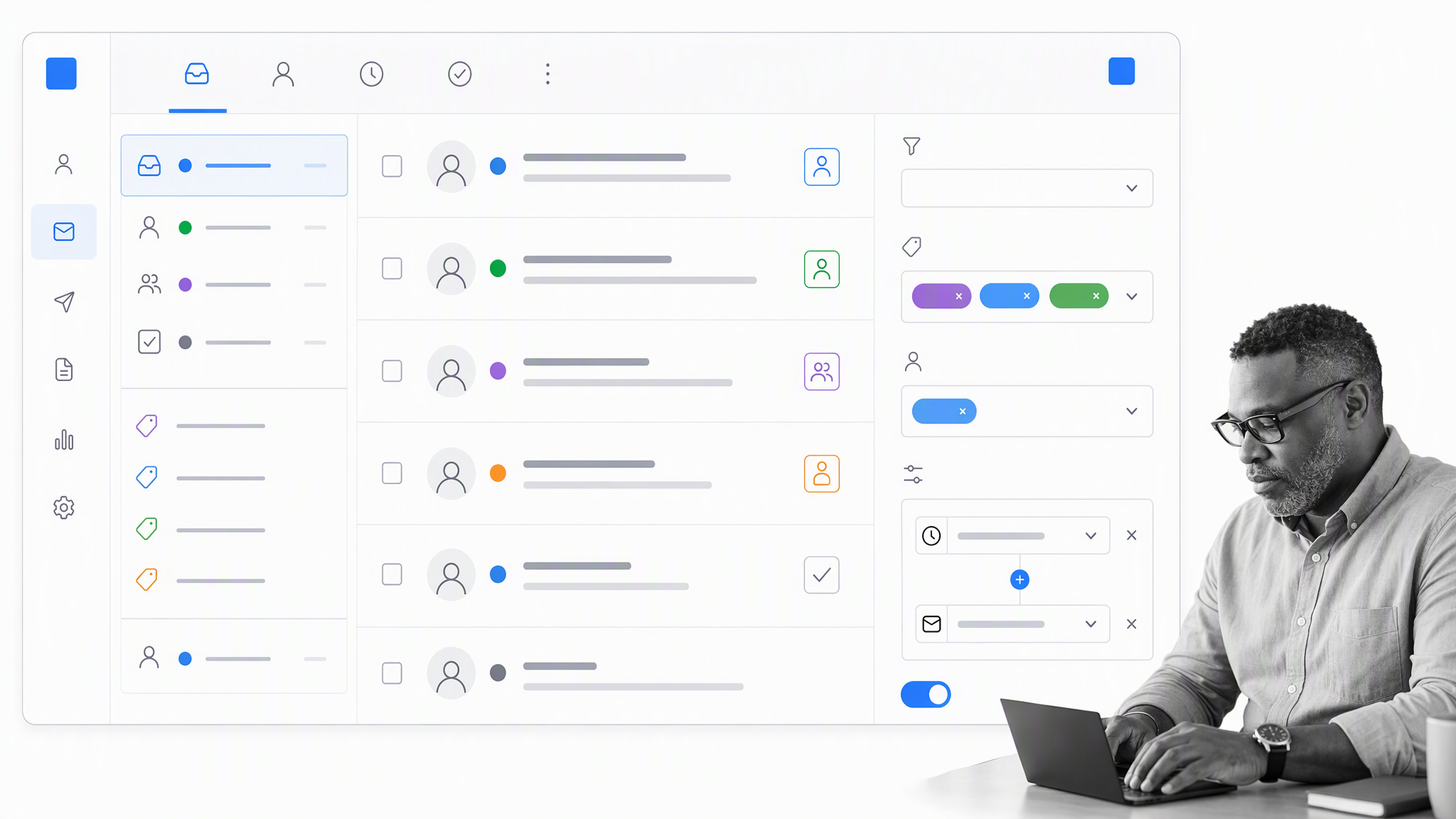 Help Scout-style shared inbox with custom views
