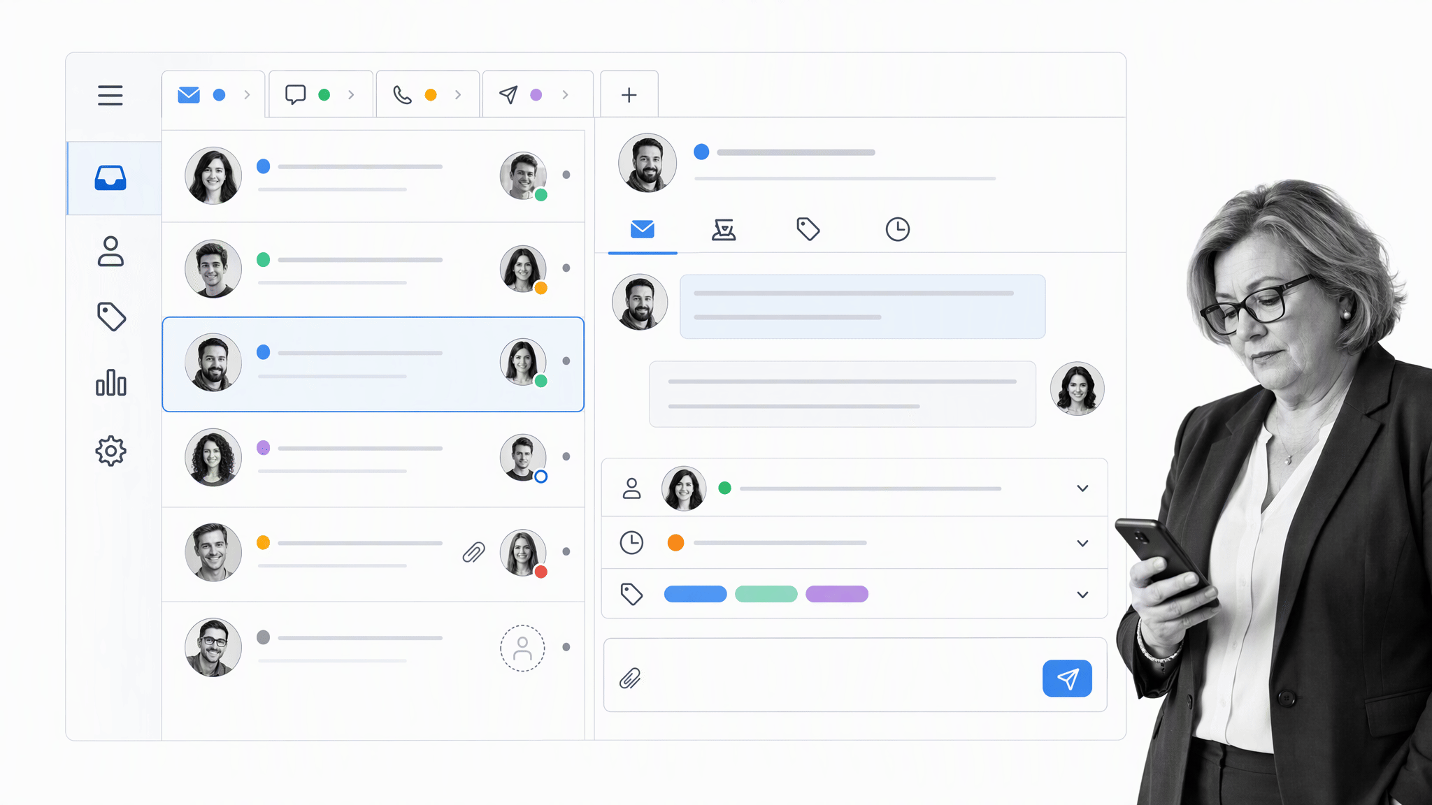 Classic Groove-style compact shared support inbox