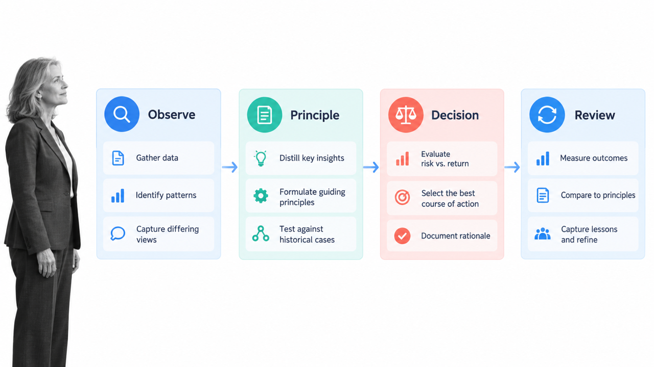 Bridgewater investment workflow from observation to review