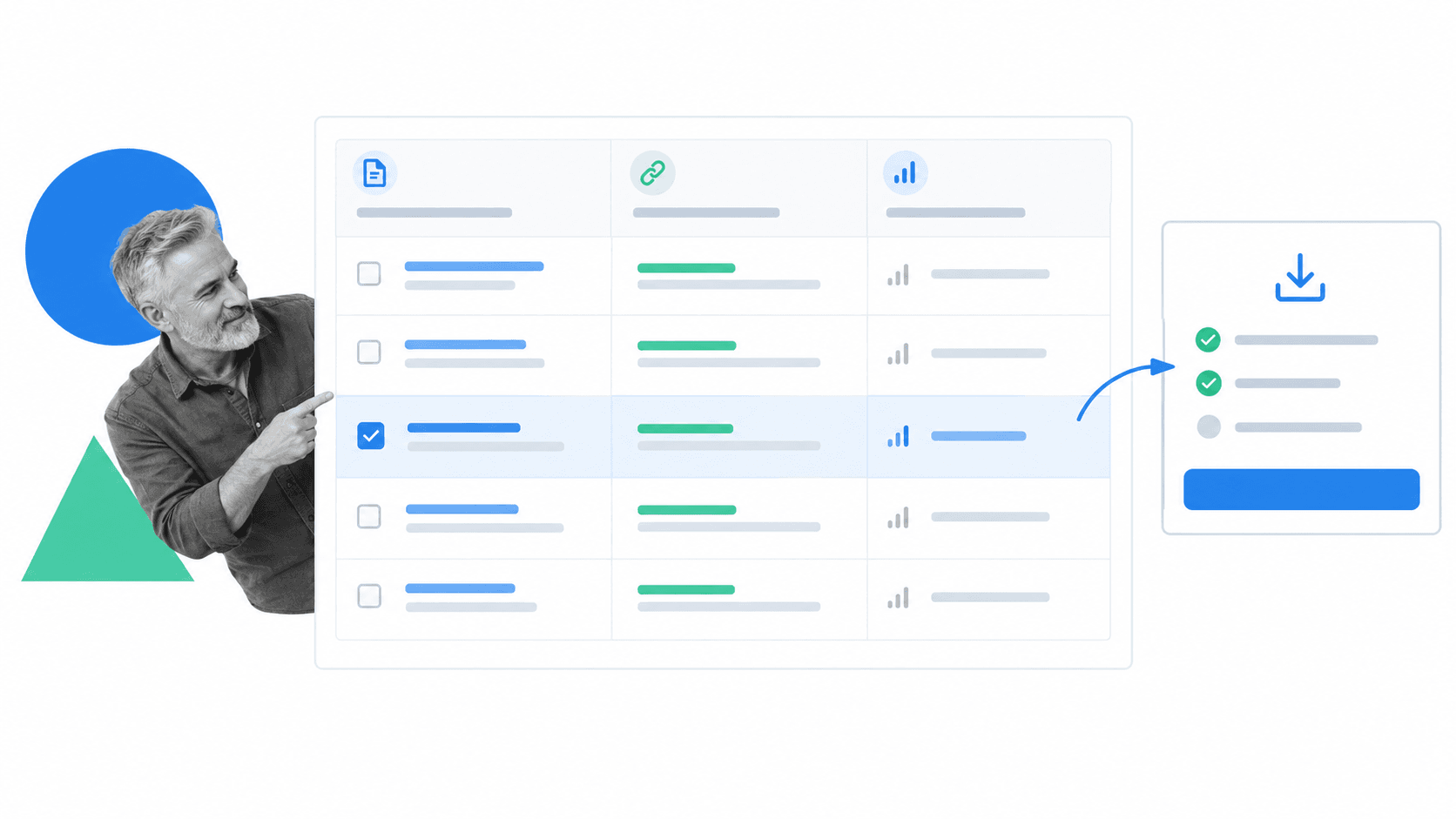 Analyst comparing content performance metrics before exporting research data