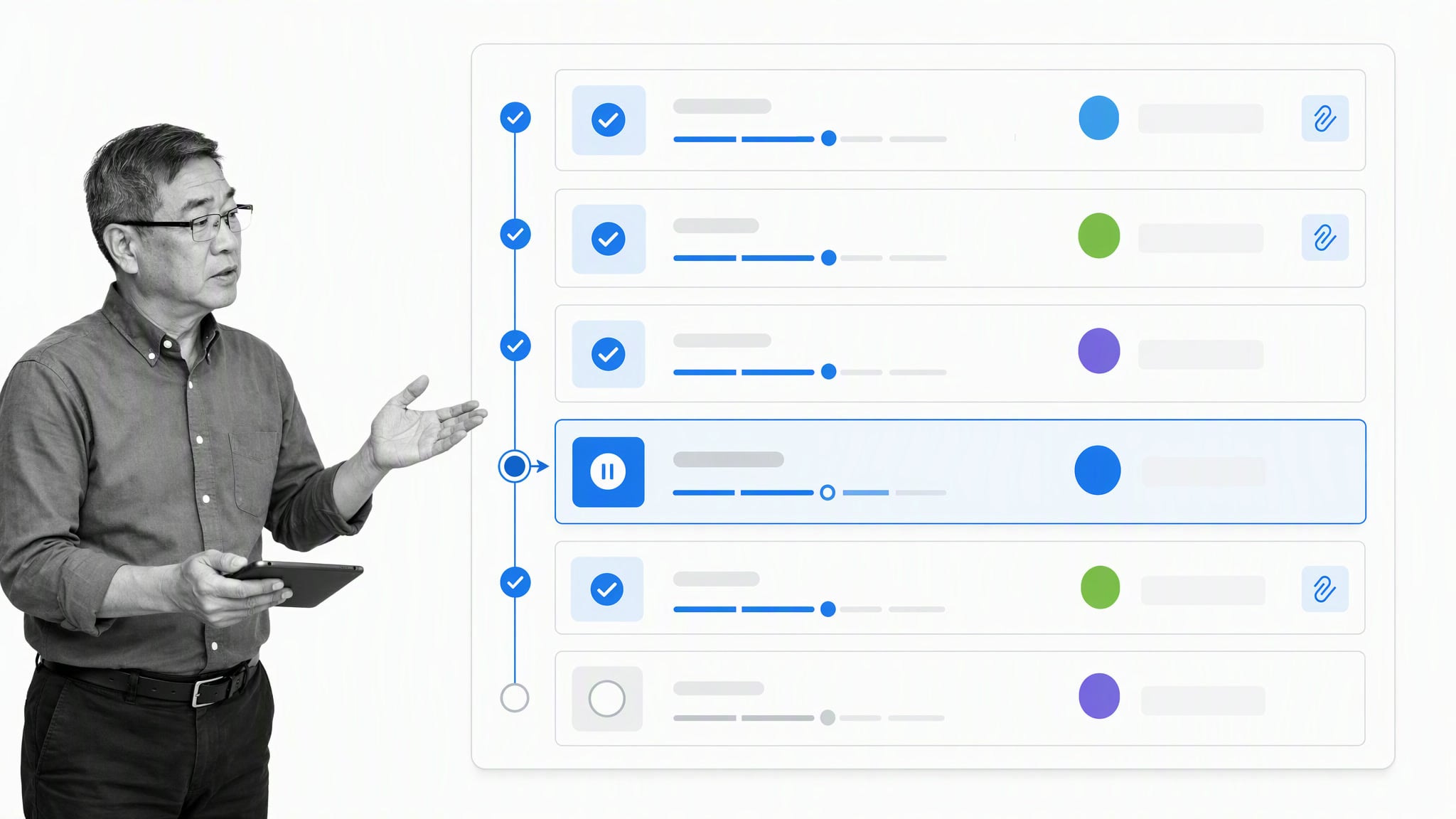 B and W compliance operations lead reviewing a recurring workflow with owners, an approval, and evidence