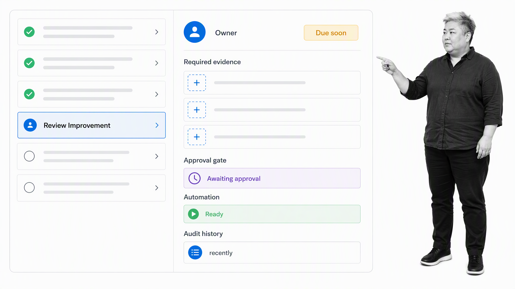 Process Street controlled improvement workflow screen