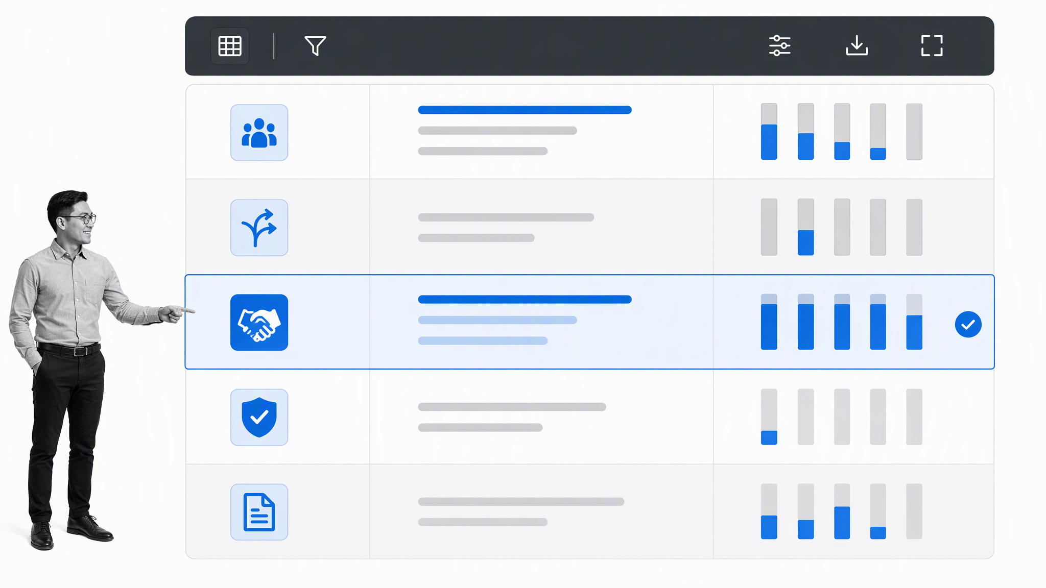 Online workflow capability matrix